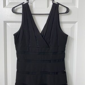 Scarlett Nite black wide skirt dress. Size 10. Beautiful detail, poly/spandex